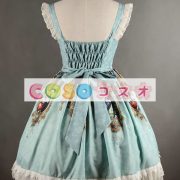 ロリィタジャンパースカート　リボン　可愛い　合成繊維　パーティー　プリント柄　 ―Lolita0733 2