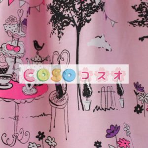 ロリィタスカート　ピンク　可愛い　プリント柄　パーティー　 ―Lolita0765