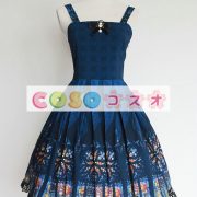 ブルゴーニュ印刷ロリータ ドレス ストラップ シフォン ―Lolita0792 2