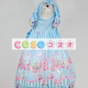 ロリィタジャンパースカート　可愛い　シフォン　プリント柄　リボン　パーティー　 ―Lolita0820 2