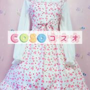 ロリィタジャンパースカート ピンク 可愛い スクープネック コットン プリント付き カジュアル ―Lolita0836 2 ロリィタジャンパースカート ピンク 可愛い スクープネック コットン プリント付き カジュアル ―Lolita0836 2