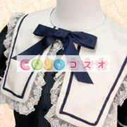 ロリータ服 ワンピース ダークネイビー チュニック ドレス コットン 可愛い 半袖 折り襟 リボン パーティー ―Lolita0735 2 ロリータ服 ワンピース ダークネイビー チュニック ドレス コットン 可愛い 半袖 折り襟 リボン パーティー ―Lolita0735 2