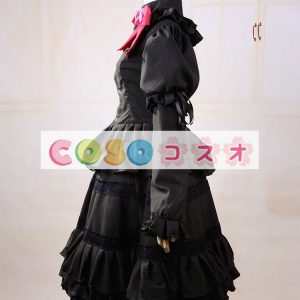 ロリィタ服　ドレス　スウィート　コットン　ブラック　カジュアル　リボン　長袖　 ―Lolita0843