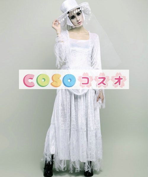 ハロウィン ゴースト ホラー コスチューム ホワイト 中世 コスチュームコスプレ―festival-0036