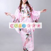 ハロウィン　ピンク　日本　和服　浴衣　コスチューム　フェニックス・プリント―festival-0043 2