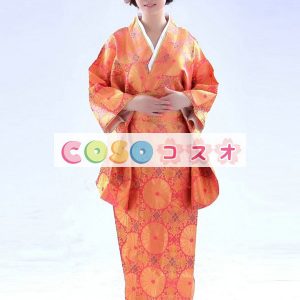 ハロウィン　日本　浴衣　コスチューム　オレンジ　コスチュームコスプレ―festival-0050