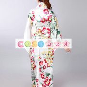 ハロウィン　ホワイト　花柄　日本　和服　浴衣　コスチューム―festival-0051 2
