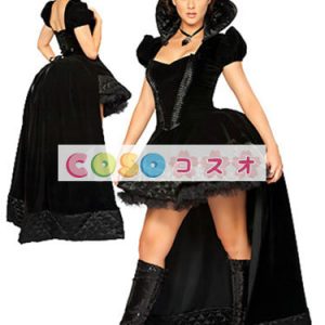 ハロウィーン衣装　魔法使い　女性用　ドレス　ポリエステル　ブラック―festival-0079