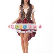 コスチューム　大人用　ハロウィーン　ドレス&帽子　ブラウン　―festival-0108 2