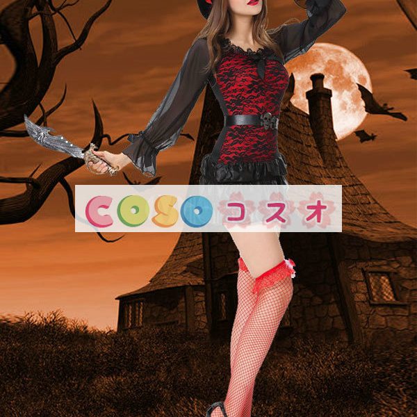 ハロウィングッズ　パイレーツ　女性用　大人用　セット　ブラック―festival-0229