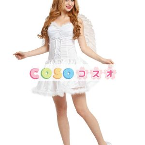 コスチューム衣装　天使　ハロウィン　セクシー　ホワイト　大人用　女性用　―festival-0231