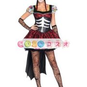 レッド ハロウィン スケルトン ドレス セクシー バンパイア コスチューム 女性用 合成繊維―festival-0273 2 レッド ハロウィン スケルトン ドレス セクシー バンパイア コスチューム 女性用 合成繊維―festival-0273 2