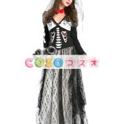 ハロウィン　スケルトン　ドレス　ブラック　ゴースト　コスチューム　女性用　大人用　合成繊維　悪魔&モンスター―festival-0308 2