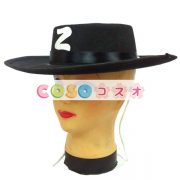 ハロウィングッズ　ブラック　ユニセックス　怪傑ゾロ　キッズ用　帽子　シンセティック（合成素材）　マルディグラ　―festival-0514 2