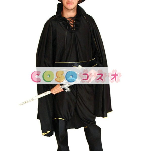 ハロウィングッズ　ブラック　男性用　怪傑ゾロ　大人用　ポリエステル　パンツ　マルディグラ　―festival-0515