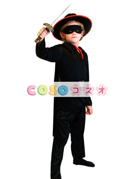 ハロウィングッズ　ブラック　男の子用　怪傑ゾロ　キッズ用　ポリエステル　パンツ　マルディグラ　―festival-0517