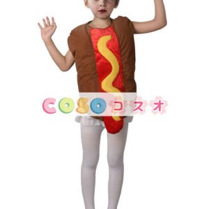 コスチューム衣装　ユニセックス　キッズ用　マルディグラ　フード　ジャンプスーツ　ブラウン　―festival-0566