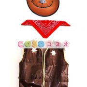ハロウィングッズ ブラウン スカーフ&トップス&帽子 カウボーイ ポリエステル ハロウィーン 大人用 男性用 ―festival-0624 2 ハロウィングッズ ブラウン スカーフ&トップス&帽子 カウボーイ ポリエステル ハロウィーン 大人用 男性用 ―festival-0624 2