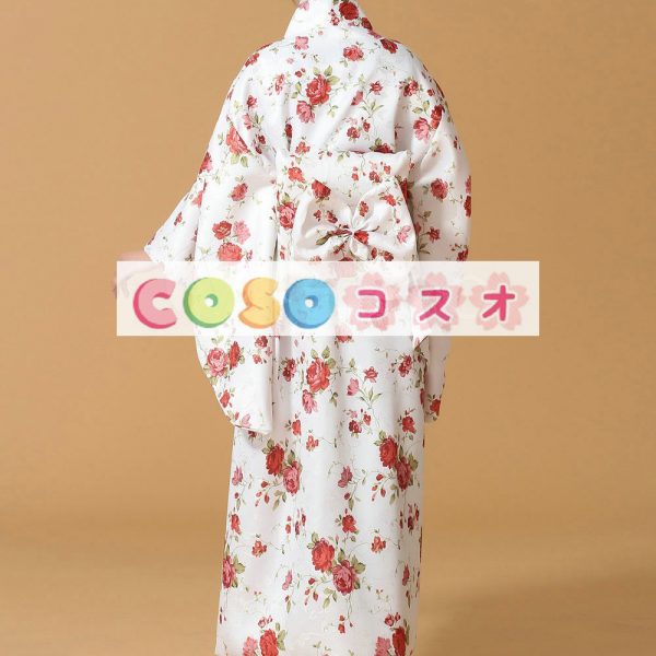 コスチューム衣装　ホワイト　世界の文化　祝日　大人用　シルクライク　女性用　和服　―festival-0659