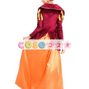 ハロウィン ルネッサンス ドレス ポリエステル中世オレンジ衣装コスプレ―festival-0700