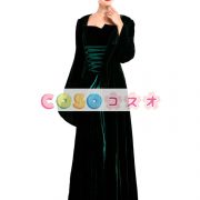 ハロウィン ルネッサンス ドレス ポリエステル中世グリーン前面レース アップ コスチューム コスプレ―festival-0704 2