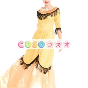 ハロウィン ルネッサンス ドレス ポリエステル中世黄色中袖衣装コスプレ―festival-0707