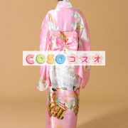 コスチューム衣装　ピンク　世界の文化　女性用　大人用　シルクライク　和服　祝日　―festival-0657 2