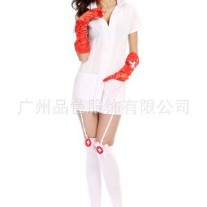 Nurse Costumes ナイトクラブ コスプレ衣装 ナース服 セクシー 白  看護師 白衣-Halloween-trw0725-0087