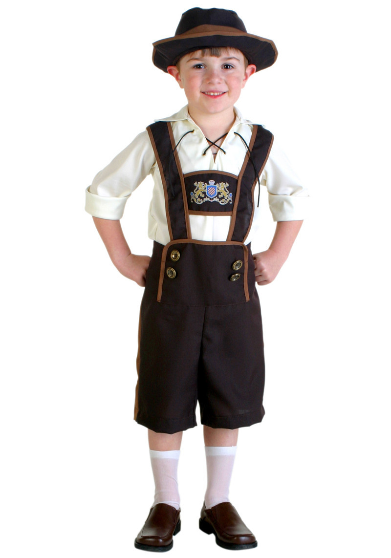 ドイツ バイエルン オーストリア チロル スイス 子供用 民族衣装 レーダーホーゼン コスプレ  コスチューム-Halloween-trw0725-0267