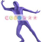 全身タイツ，紫色　単色　大人用　開口部のない全身タイツ　変装コスチューム　ユニセックス　―taitsu-tights0304 3
