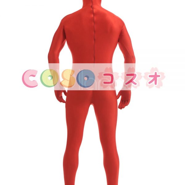 赤いオープンフェイス ユニセックス ライクラ スパンデックス全身タイツ スーツ―taitsu-tights0864