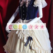 ロリィタドレス　半袖　ダークネイビー　レーストリム　フリル　プリンセス　リボン ―Lolita0035 3