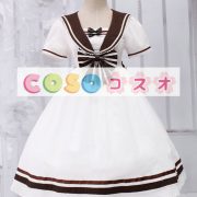 ロリィタ服　ホワイト　ワンピース　セーラースタイル　半袖　リボン ―Lolita0087 3