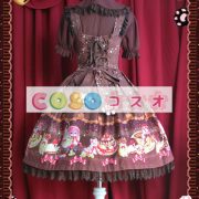 ジャンパースカート，クリーム猫　ピンク・ブラウン　リボン　可愛い ―Lolita0192 3