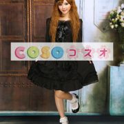 ロリータワンピース，ブラック　スクエアネック　ティアド　ショートスリーブ　スィート　リボン ―Lolita0250 3