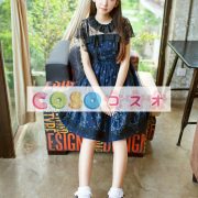 ロリィタジャンパースカート　ディープブルー  プリント柄　レース ―Lolita0284 3