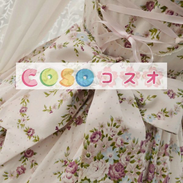 ロリータジャンパースカート　ピンク　編み上げ　可愛い　コットン　 ―Lolita0288