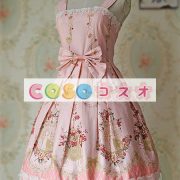 ロリィタジャンパースカート　カジュアル　可愛い　コットン　プリント付き　スクエアネック　 ―Lolita0407 3