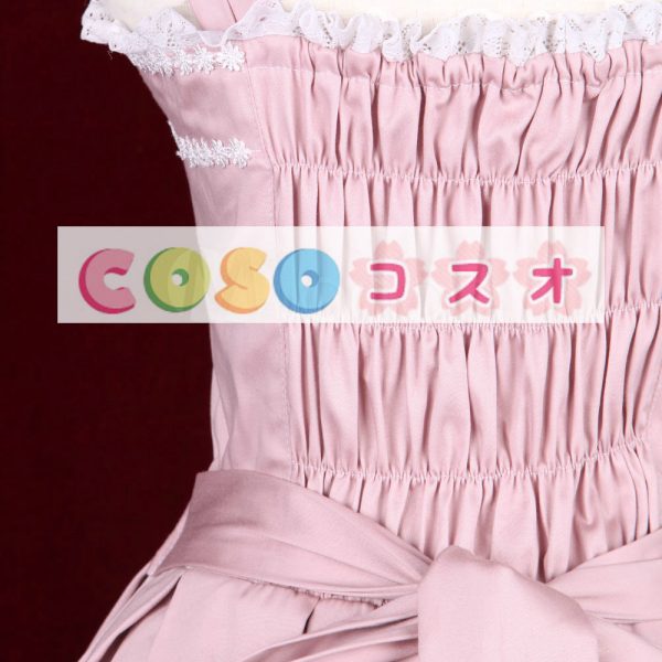 ロリータジャンパースカート，ピンク　女の子らしさ満点　ラッフル　ゴシック　コットン　 ―Lolita0413