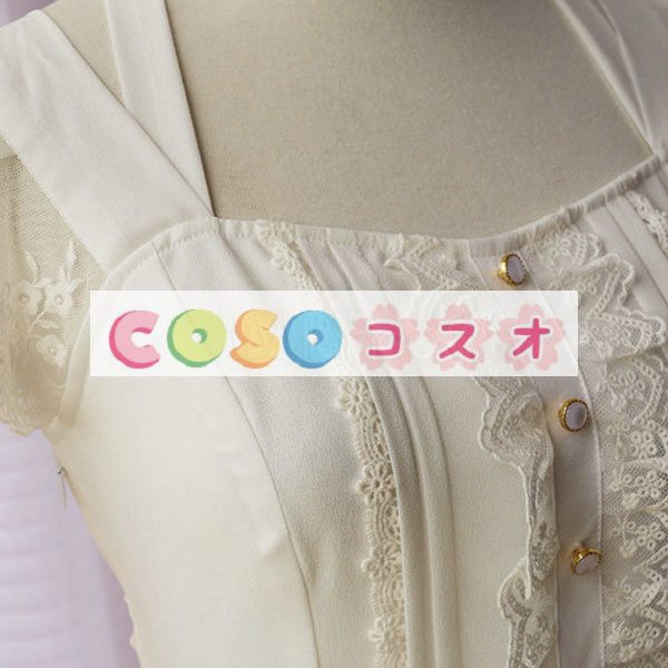 女性の白いフリルの付いたシフォン カントリーロリータ ドレス ―Lolita0427