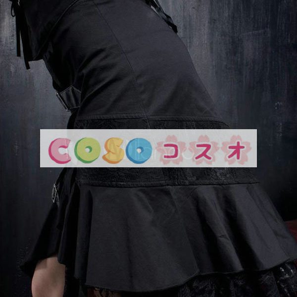 ロリータ服　スカート　ブラック　ゴシック　単色　バックル　 ―Lolita0507