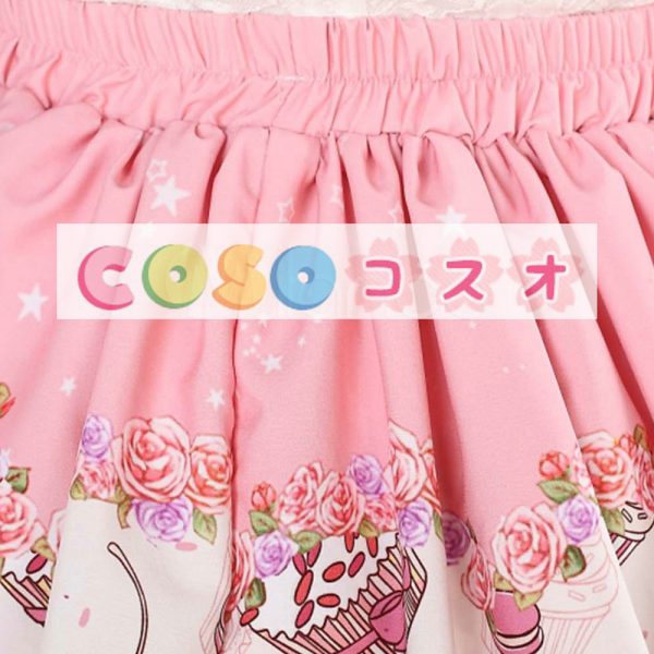 ロリータ服 スカート プリント柄 レース付き ―Lolita0517