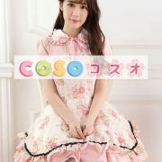 甘いピンクのレース バラ プリント ジャンパー スカート ―Lolita0613 3