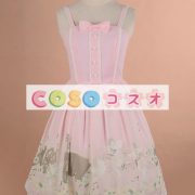 ロリィタジャンパースカート　リボン　可愛い　シフォン　パーティー　プリント柄　 ―Lolita0633 3
