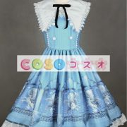 ロリィタジャンパースカート　リボン　可愛い　合成繊維　パーティー　プリント柄　 ―Lolita0667 3