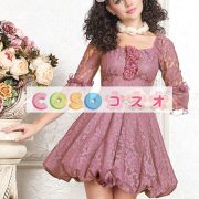 ロリータ服　ワンピース　ボディコン　ドレス　合成繊維　可愛い　五分袖　スクエアネック　カジュアル　 ―Lolita0703 3