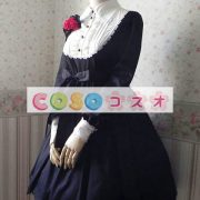 ロリータ服　ワンピース　ボディコン　ドレス　合成繊維　可愛い　長袖　折り襟　リボン　カジュアル　 ―Lolita0713 3