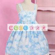 ロリィタジャンパースカート　ブルー　フリル　スウィート　合成繊維　パーティー　 ―Lolita0777 3