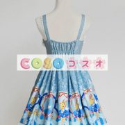 ロリィタジャンパースカート　可愛い　スクエアネック　シフォン　プリント付き　パーティー　 ―Lolita0784 3