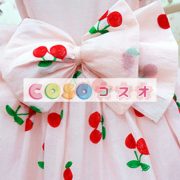 ロリィタワンピース　ピンク　可愛い　半袖　合成繊維　カジュアル　クルーネック　プリント付き　 ―Lolita0841 3